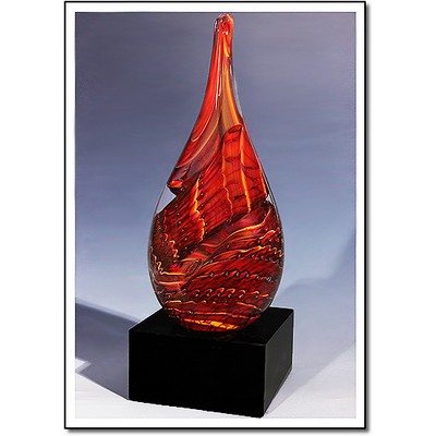 Glowing Ember Art Glass Sculpture w/o Marble Base (3"x5.5")