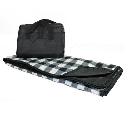 Explorer Picnic Blanket - Black and White Buffalo Plaid