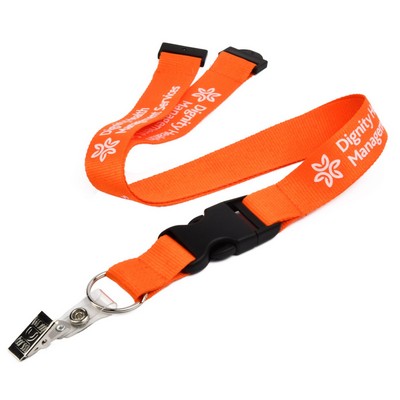 3/4" Polyester Lanyards w/ Buckle Release and Safety Break