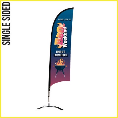 9' Shark Flag - Single-Sided W/Black X Base (Small) - Made in the USA