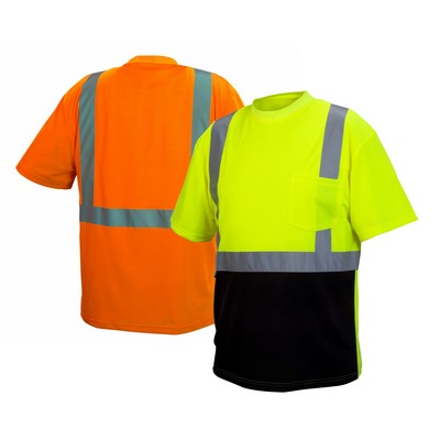 Pyramex Lumen-X Hi Visibility Pocket T-Shirt w/ Black Bottom