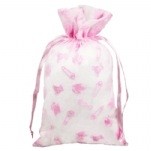 6" Pink Flocked Baby Accessories Bag