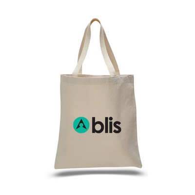 Natural Zippered Promotional Tote Bag - 1 color (15" x 16")