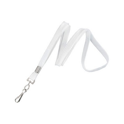 3/8" Blank Lanyard w/Swivel Hook (White)