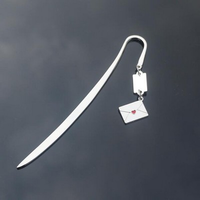 Metal Bookmark w/Love Letter Pendant