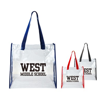 NFL Approved Clear Open Tote with Webbing Handles