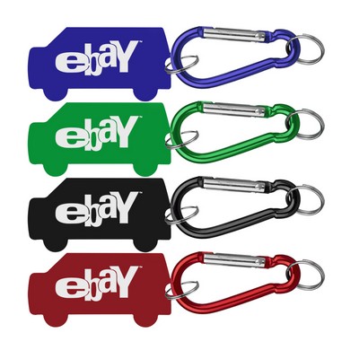 Car Shaped Aluminum Key Holder & Dog Tag w/Carabiner