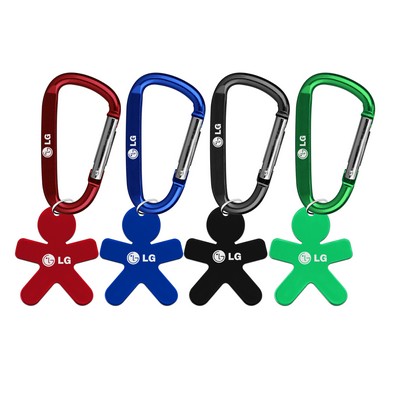 Figure Shaped Aluminum Key Holder & Dog Tag w/7 Cm Carabiner