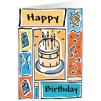 Birthday Cake Center Birthday Greeting Card - free song download