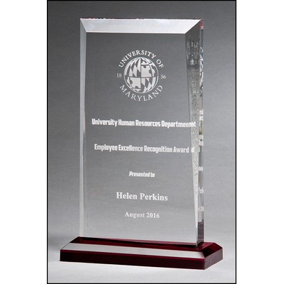 Apex Series Clear Acrylic Award w/Red Highlights & Red Base (6"x 9.75")