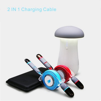 SCB04 3.3Ft/1M 2-in-1 Retractable Charging Cable