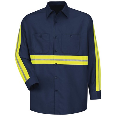 Red Kap® Enhanced Visibility Industrial Work Shirt - Long Sleeve