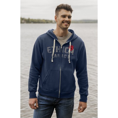 Unisex hooded full zip sweatshirt