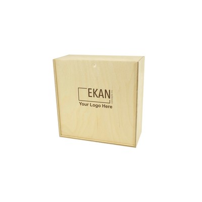 Wooden Gift Box with Sliding Lid - 10" x 10" x 3" ID - Custom engraving - Birch