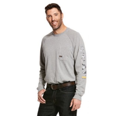 Rebar® Cotton Strong™ Navy & Lime Graphic Long Sleeve T-Shirt