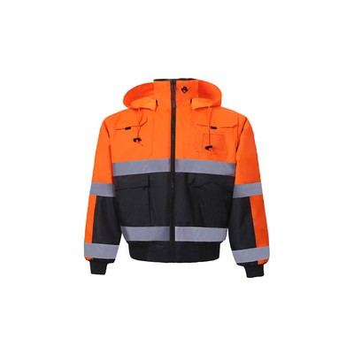 High Viz Orange/Black Reversible Bomber Jacket