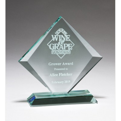 Diamond Series Thick Jade Glass Award (8" x 8")