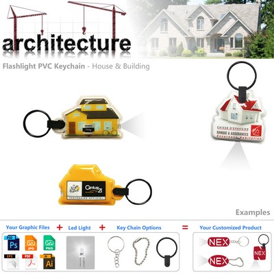 Various House Keychain LED Flashlight