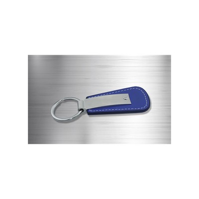 Blue Leather Car Key Chain