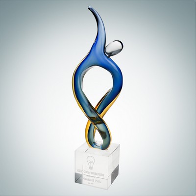 Art Glass Outstanding Award w/ Clear Base