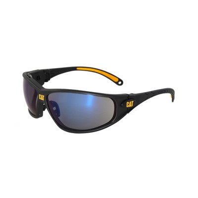 Caterpillar® Black/Blue Mirror Safety Glasses