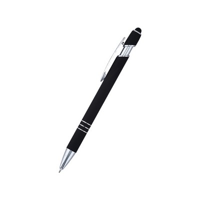 Rubberized Metal Pen with Stylus