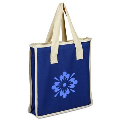 Qtees Colored Canvas Shopping Bag W/ Natural Handles