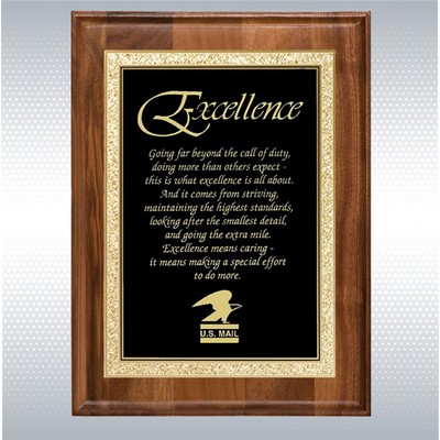 Walnut Rectangle Plaque w/Black Brass Engraving Plate (9" x 12")