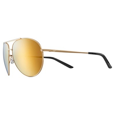 Nike® Chance Gold Brown Sunglasses w/Gold Mirror Lens & Silver Swoosh