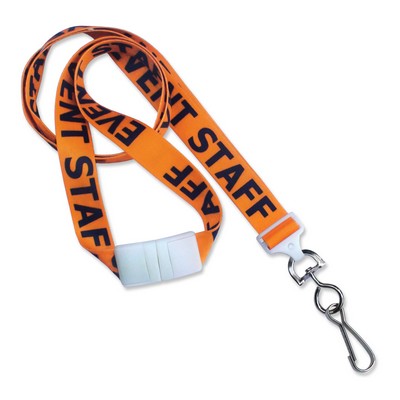 5/8" Pre-Printed Breakaway Lanyards with Swivel Hook, "Event Staff"