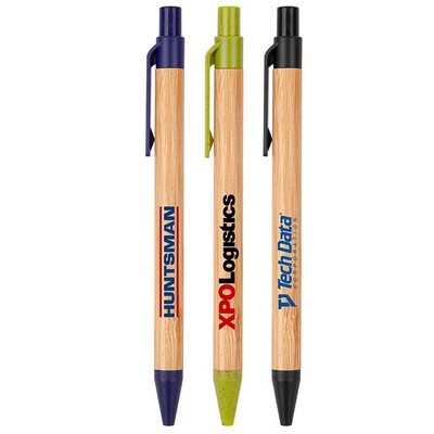 The Albury Bamboo Wheat Straw Click-Action Ballpoint Pen (Factory Direct - 10-12 Weeks Ocean)