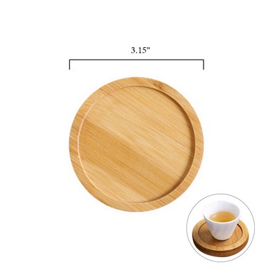 3.15" Round Bamboo Coaster