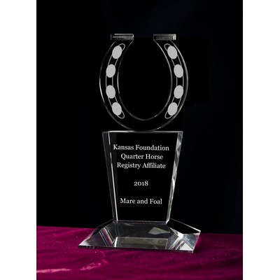 Crystal Sculpted Western Horseshoe Award