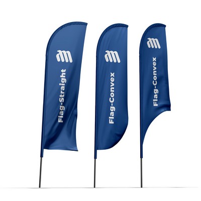 15' Advertising Flag with Ground Spike or Cross Base – Free Shipping (Double-Sided Print)