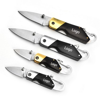 Stainless Steel Folding Pocket Knife with Key Chain