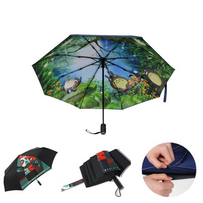 Full Color Imprint 21 Inches 8 Ribs Double-layer Automatic Open Foldable Umbrella