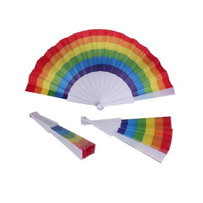 Folding Rainbow Hand Held Fan