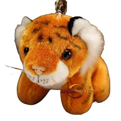 2.5" Plush Keychain Simulation Key Tag - Tiger