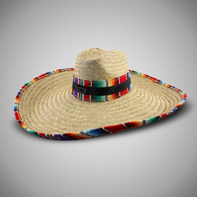 Giant Natural Straw Sombrero w/Black Band