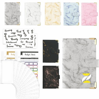 A6 Binder Hand Ledger Marbled Notebook