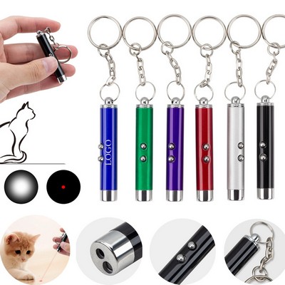 Mini Red Laser Pointer Pet Toy w/Keychain