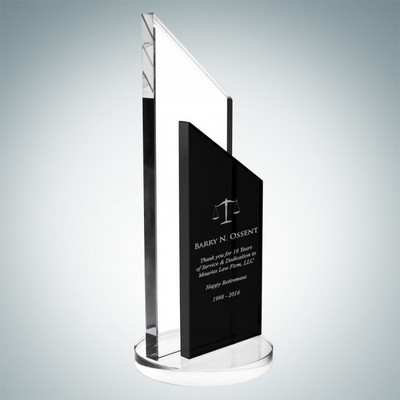 Success Crystal Award in Black, 10"H