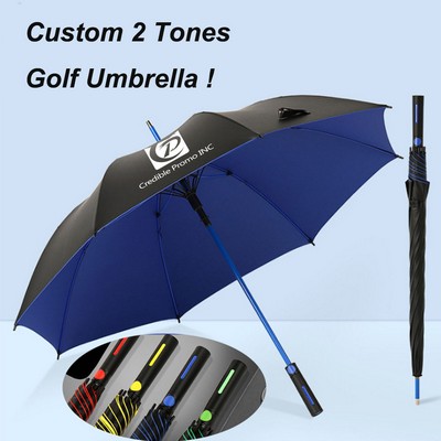 Quality Two-tone Ultraviolet-proof Auto Open Golf Umbrella 55" Arc