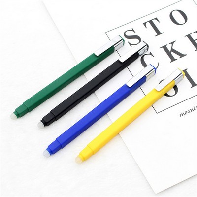 Square Ball Pen With Erasable Ink And Metal Clip