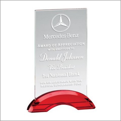 Ruby Rectangle Crystal Award, 8"H