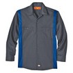 Dickie's® Men's Industrial Color Block Long Sleeve Shirt - Dark Charcoal Gray/Royal Blue