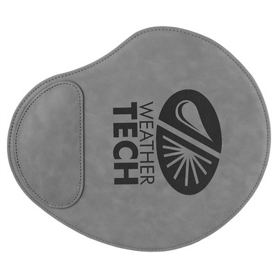 9" x 10 1/4" Gray Leatherette Mouse Pad