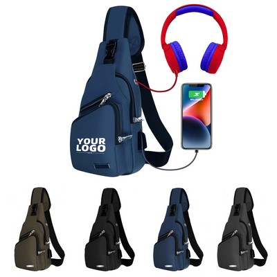 Sling Bag With Headphone Hole