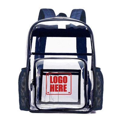 Clear Vinyl Zippered Security Backpack