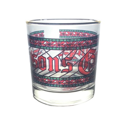 Season's Greetings Holiday Glasses w/ Stained Glass